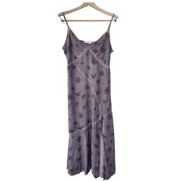 Lucky Brand Floral Print Button Down Slip Dress Women's Size XL Purple Babydoll - Picture 2 of 8